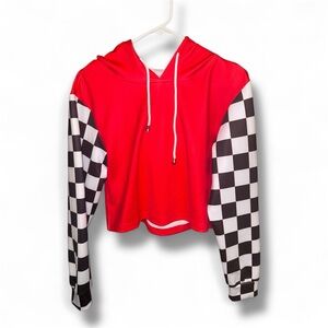 Red Checkered Women's Hoodie